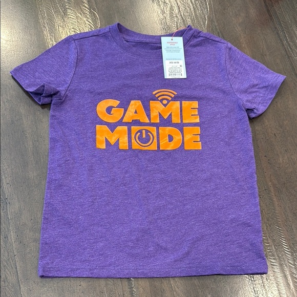 Cat & Jack XS 4 / 5 Boys Game Mode Video Gamer Purple Graphic Tee Shirt - Picture 1 of 8